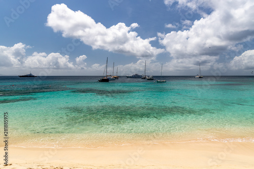 Fototapeta Naklejka Na Ścianę i Meble -  Saint Vincent and the Grenadines, Britannia bay, sailboats, Mustique