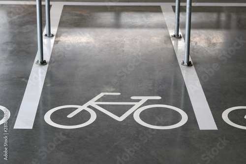 Symbol for bicycle parking. Parking for bicycles. Bicycle parking lot.