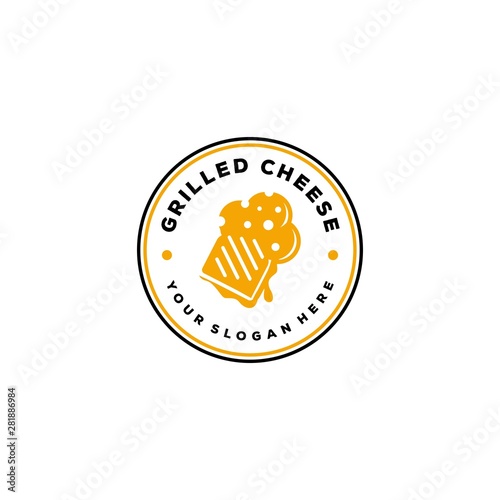 Grilled cheese sandwich logo with cheff hat