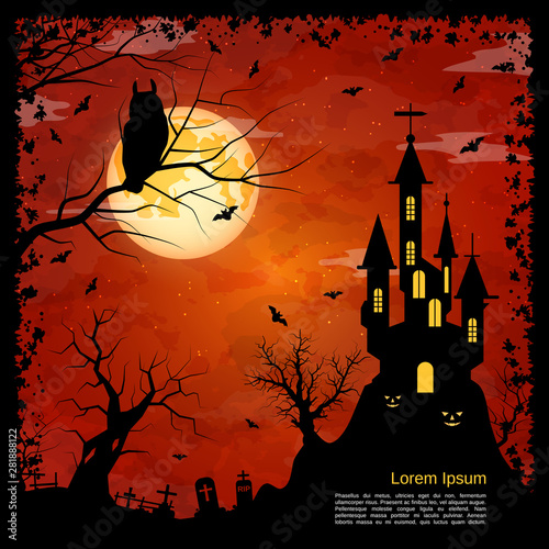 Halloween scary night vector background