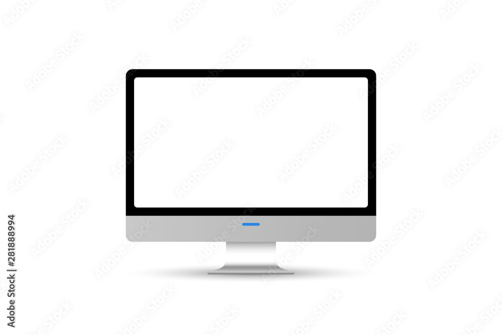 Modern computer monitor vector simulation Vector object isolated on white background Modern computer monitor vector simulation Vector object isolated on white background