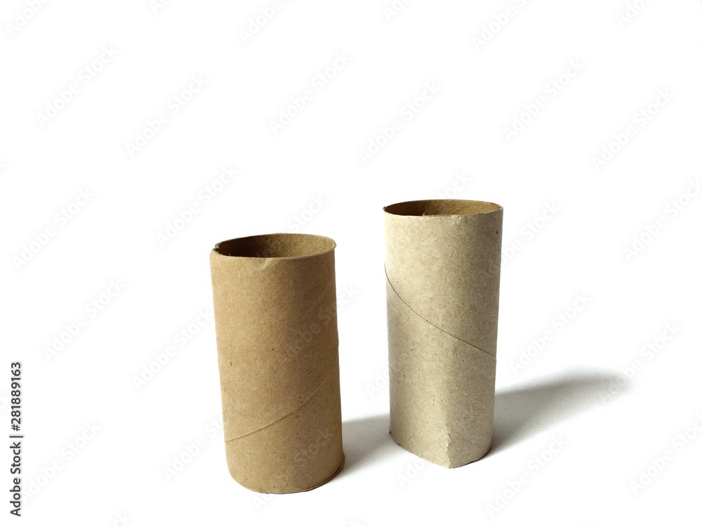 Empty toilet paper rolls on white background Empty toilet paper rolls on white background