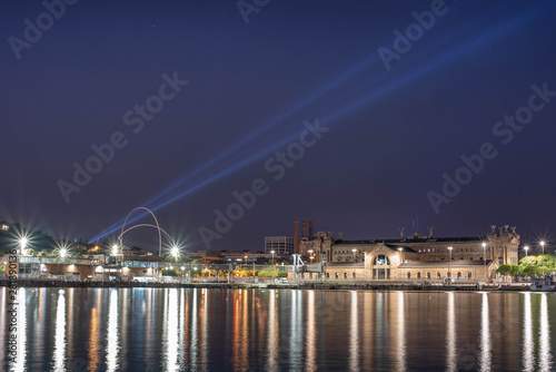 Night port of Barcelona