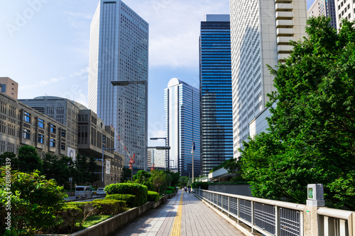 Fototapeta Naklejka Na Ścianę i Meble -  (東京都ｰ都市風景)夏空の下の新宿高層ビル群９