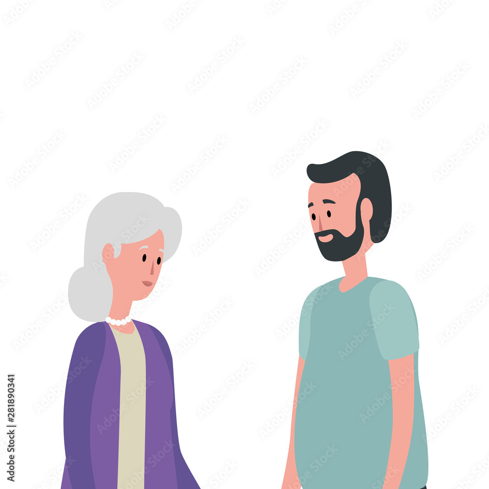 cute grandparents couple avatars characters cute grandparents couple avatars characters