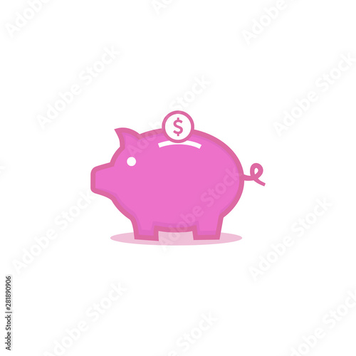Piggy bank with coin vector