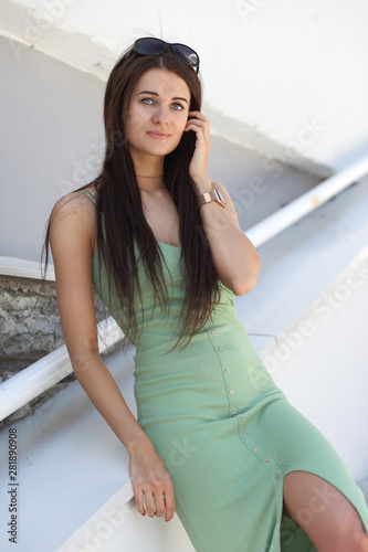 Beautiful girl posing at the street. Free Download Beautiful girl posing at the street. - GFXLoad