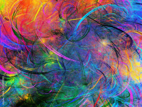 Wallpaper Mural rainbow abstract fractal background 3d rendering illustration Torontodigital.ca