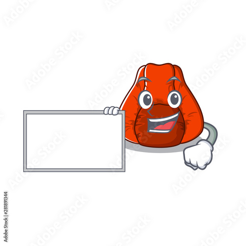 With board bean bag chair in cartoon shape