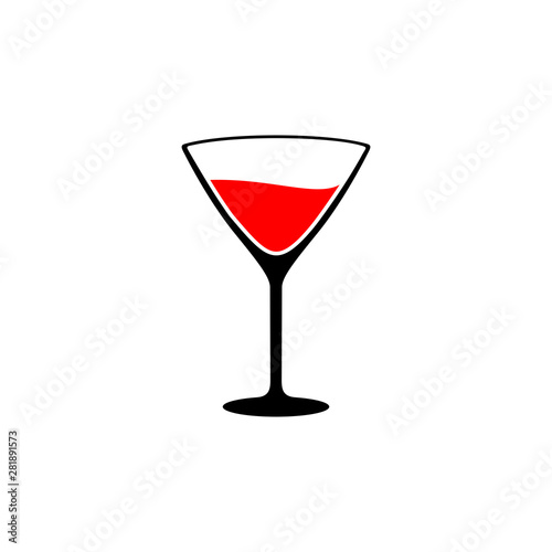 Glass cocktail icon, Glass cocktail vector