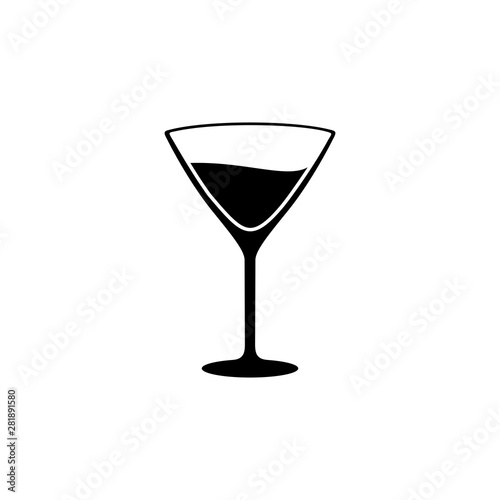 Glass cocktail icon, Glass cocktail vector