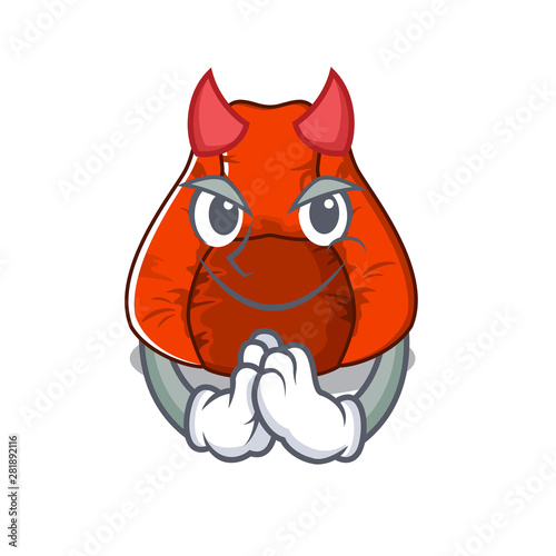 Devil cartoon bean bag chair in yard