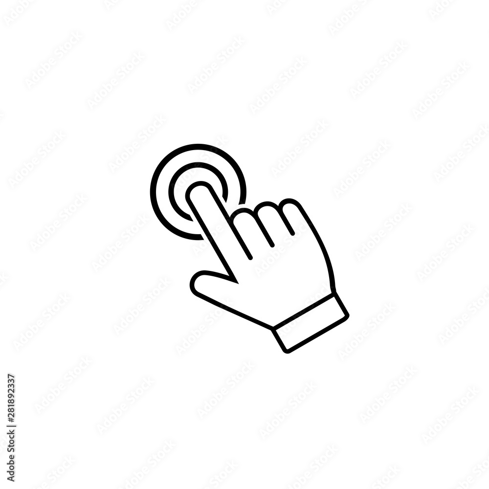 Hand click icon set, Click finger icon vector Hand click icon set, Click finger icon vector