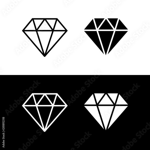 Diamond icon set vector. Diamond symbol vector