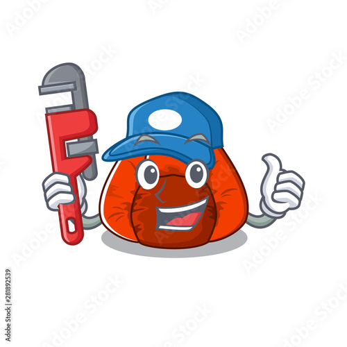 Plumber bean bag chair isolated with mascot