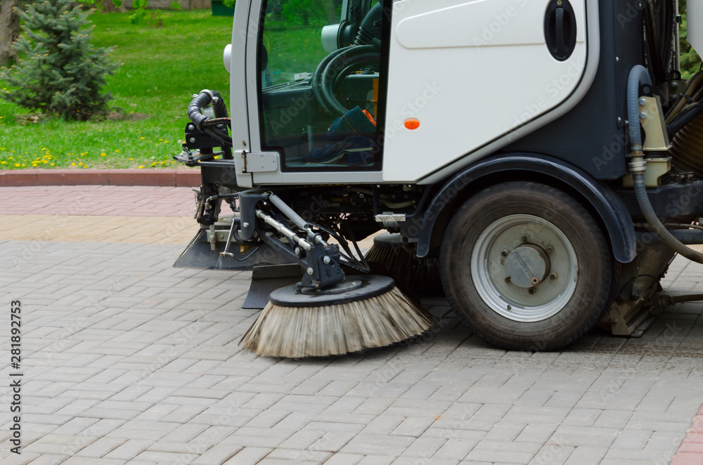 Brushes for sweeping a sprinkler for cleaning city streets