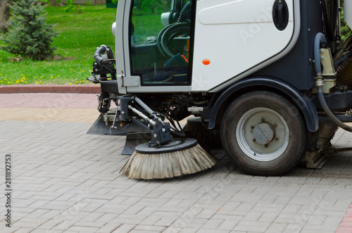 Wallpaper Mural Brushes for sweeping a sprinkler for cleaning city streets Torontodigital.ca