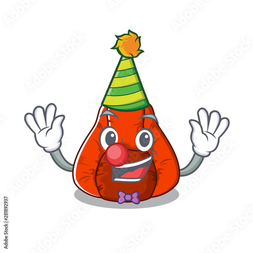 Clown bean bag chair isolated with mascot