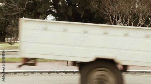 Old Pickup Truck Parked In a Public Park. photo