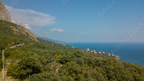 Beauty nature landscape Crimea with tree forest, roads, horizontal photo