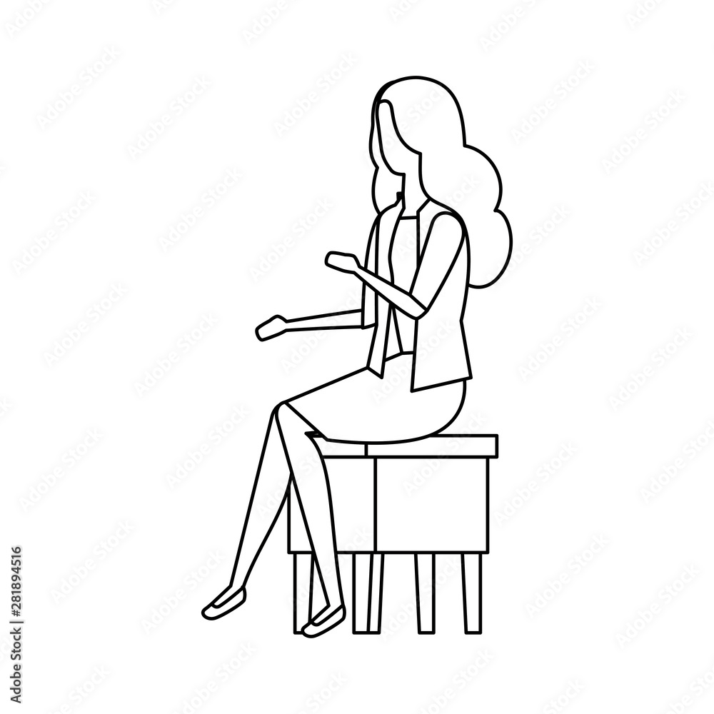 elegant businesswoman seated in bench elegant businesswoman seated in bench
