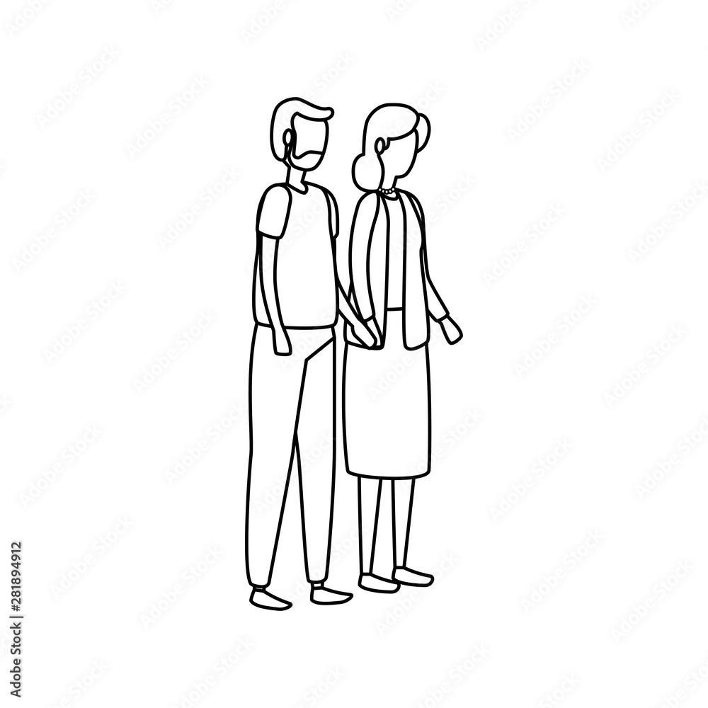 cute grandparents couple avatars characters cute grandparents couple avatars characters
