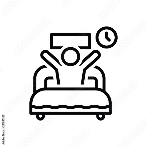 Black line icon for wake 