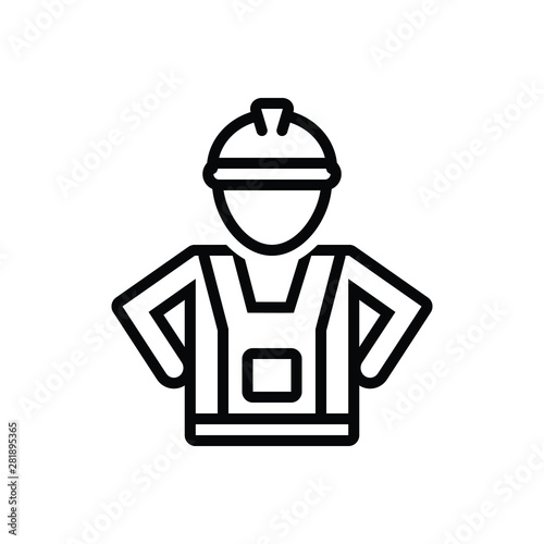 Black line icon for labor 