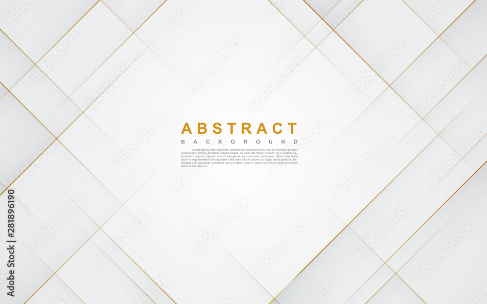 Modern abstract light silver background vector. Elegant concept design with golden line. - obrazy, fototapety, plakaty 