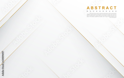 Modern abstract light silver background vector. Elegant concept design with golden line.