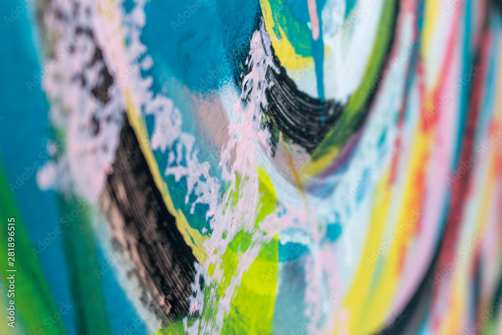 Obraz premium A closeup of color blend schemes on a brick wall