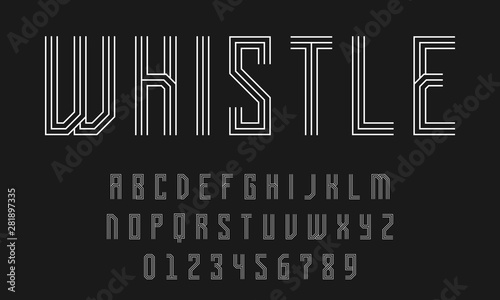 Set of alphabets font letters and numbers modern abstract design with lines vector illustration