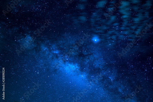 Fototapeta Naklejka Na Ścianę i Meble -  beautiful blue space of milky way in night sky