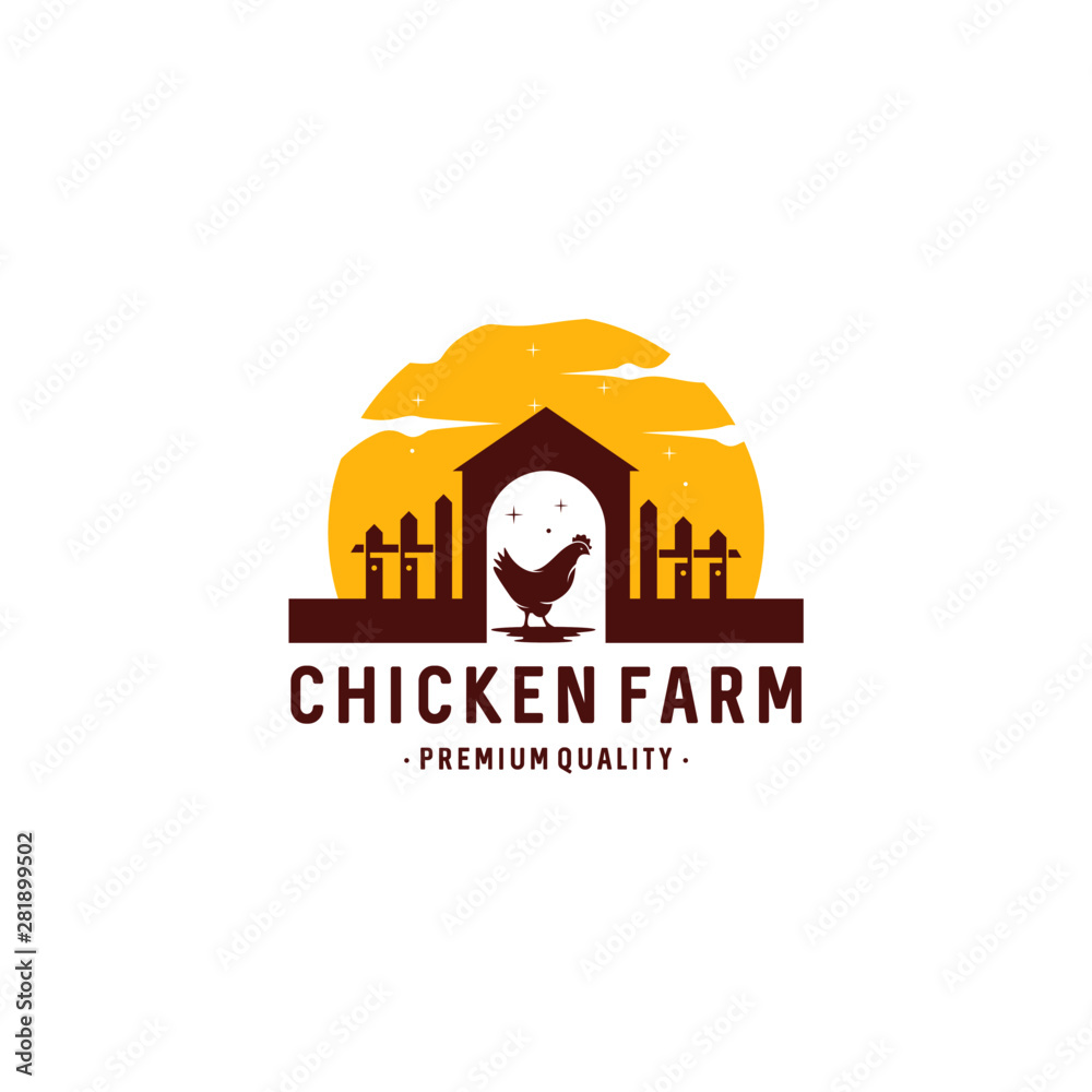 Chicken Farm Logo Collection Stock Vector