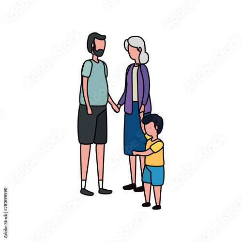 cute grandparents couple with grandson photo