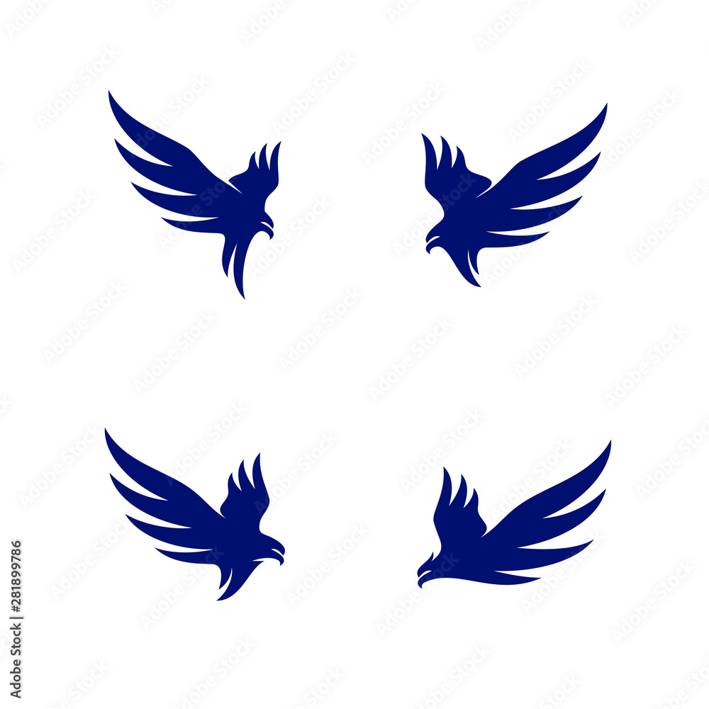 Obraz premium Eagle logo design vector. Simple Eagle logo template. Icon Symbol. Vector Illustration