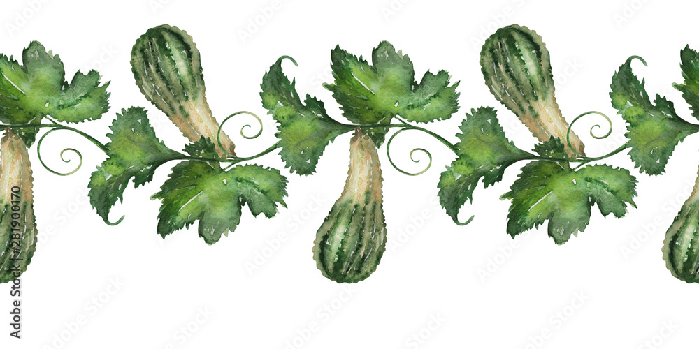 Watercolor background large pumpkin crop Watercolor background large pumpkin crop