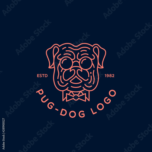 Pug dog logo