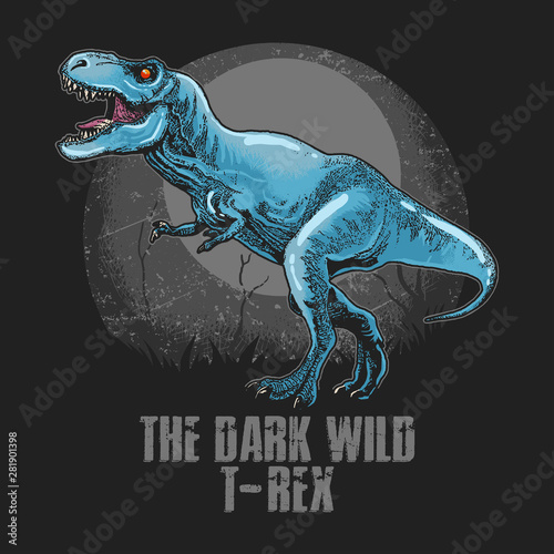 DINOSAUR T-REX ARTWORK VECTOR WITH EDITABLE LAYER