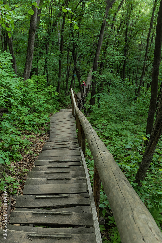 Fototapeta premium Jilin Province Hang Kettle Tourist Resort Plank Road