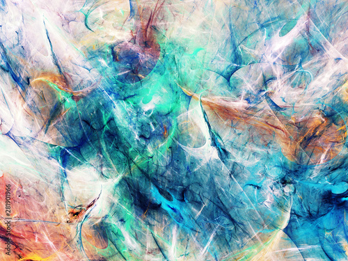 Wallpaper Mural blue abstract fractal background 3d rendering illustration Torontodigital.ca