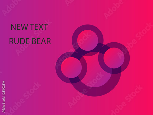 rude bear the text, the paw of the animal logo