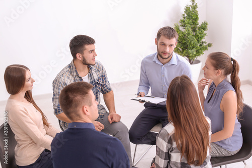 People at group therapy session