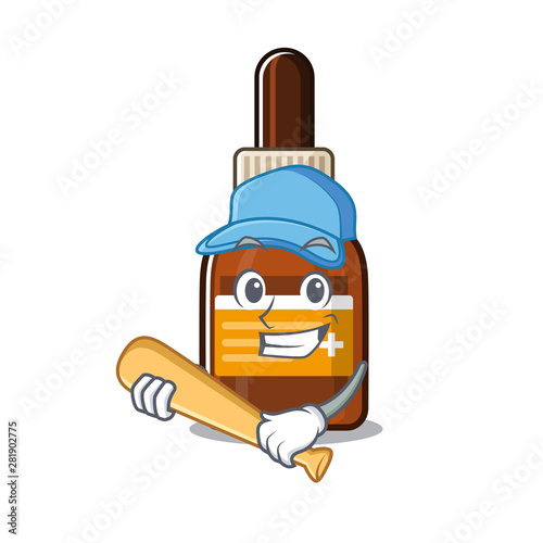 Playing baseball iodine isolated with in the mascot