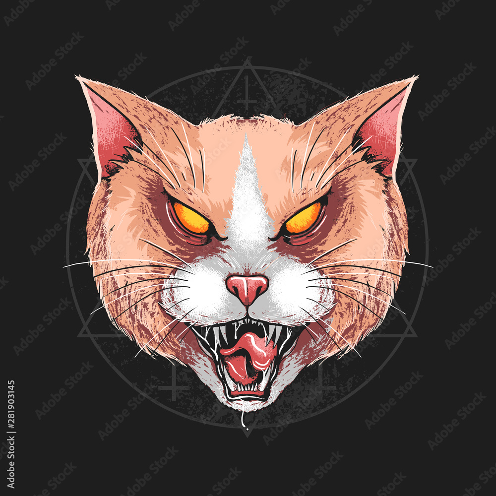 Sneaky Angry Suspecting Menacing Judging Cat Face · Creative Fabrica