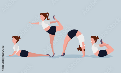fitness women training harmony yoga posture