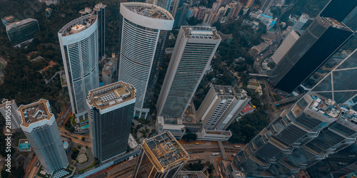 Hong Kong Cityscape in aerial view