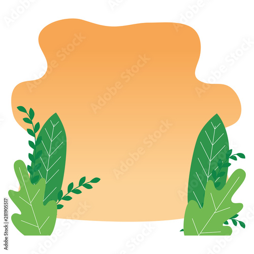 leafs garden landscape scene icon
