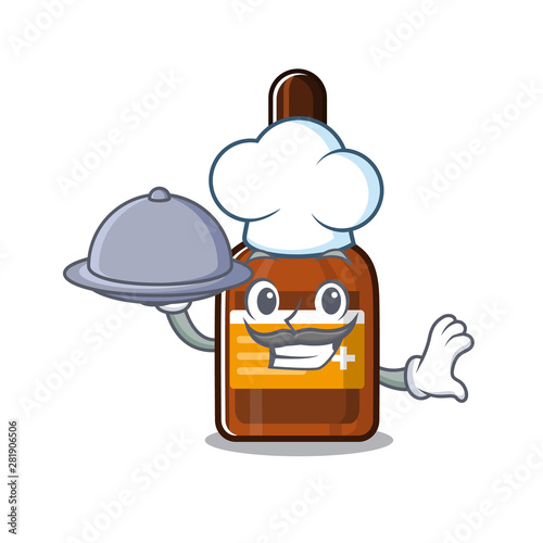 Chef with food iodine in the character medicine box