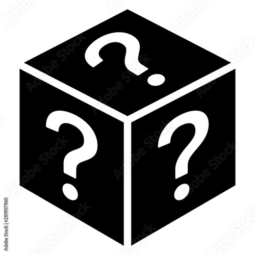 Mystery box or random loot box flat vector icon for games and apps